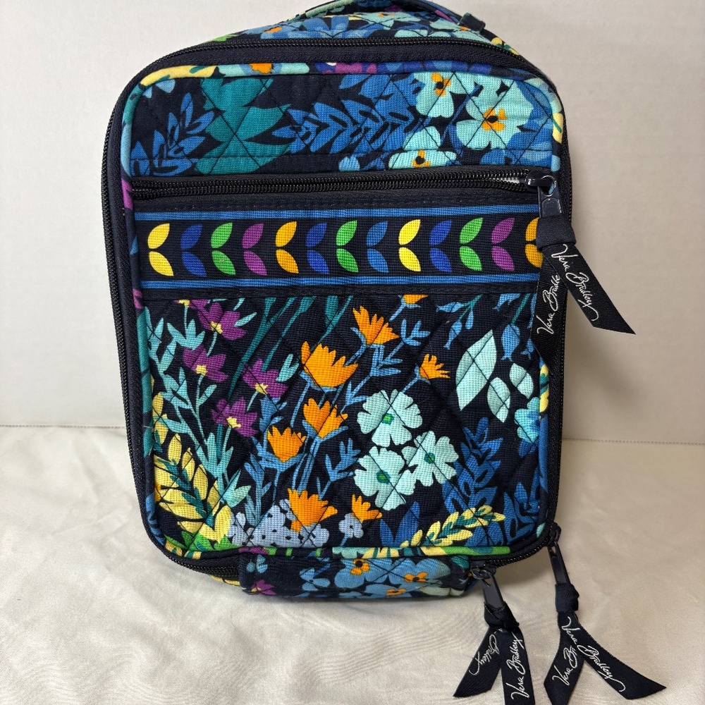 Vera Bradley Insulated Classic Midnight Blues LunchBox Tote Quilted Zip RETIRED